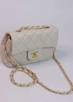 Жіноча сумка chanel 21 beige, женская сумка, брендова сумка шанель бежевого кольору1 фото