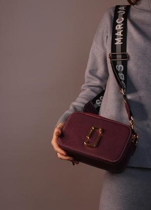 Жіноча сумка marc jacobs logo violet женская сумка, брендова сумка марк джейкобс фіолетова2 фото
