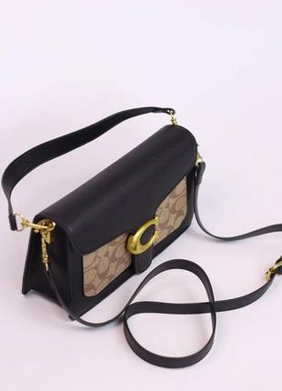 Женская сумка coach tabby black/brown, женская сумка коуч черного и коричневого цвета4 фото