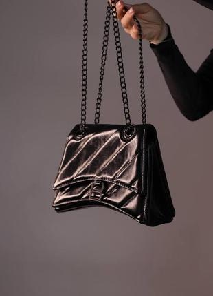 Жіноча сумка balenciaga crush black, женская сумка, баленсіага чорного кольору