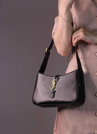 Женская сумка yves saint laurent hobo black, женская сумка, брендовая сумка ив сен лоран хобо, черного цвета2 фото
