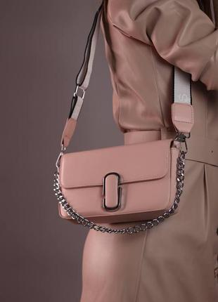 Жіноча сумка marc jacobs shoulder pink, женская сумка, марк джейкобс рожевого кольору2 фото