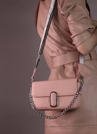 Жіноча сумка marc jacobs shoulder pink, женская сумка, марк джейкобс рожевого кольору