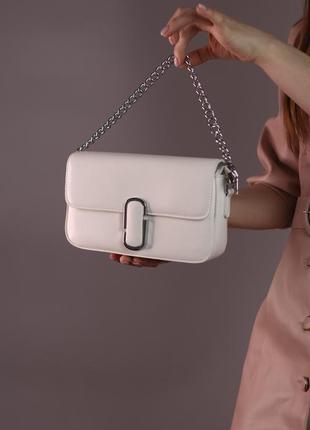 Жіноча сумка marc jacobs shoulder white, женская сумка, марк джейкобс білого кольору5 фото