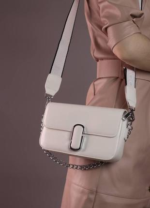 Женская сумка marc jacobs shoulder white, женская сумка, марк джейкобс белого цвета4 фото