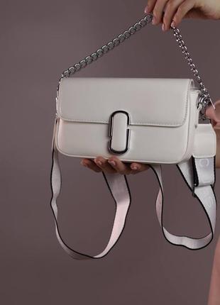 Жіноча сумка marc jacobs shoulder white, женская сумка, марк джейкобс білого кольору