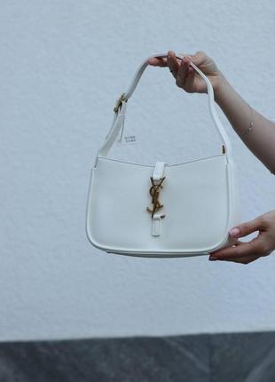 Женская сумка yves saint laurent hobo white, женская сумка, брендовая сумка ив сен лоран хобо, белого цвета1 фото