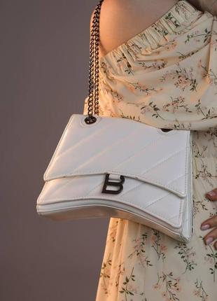 Женская сумка balenciaga crush white, женская сумка, баленсиага белого цвета