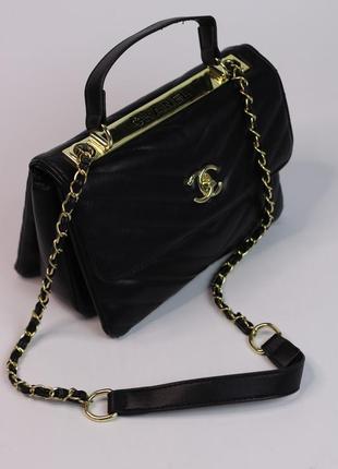 Жіноча сумка chanel 26 black, женская сумка, шанель чорного кольору