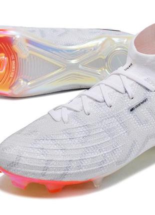 Бутсы nike phantom luna fg white найк фантом луна белые футбольная обувь с шипами для игры в футбол10 фото