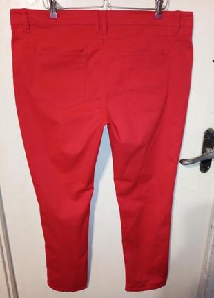Стрейч-коттон,звужені,літні,червоні штани-джинси,великого розміру,janina2 фото