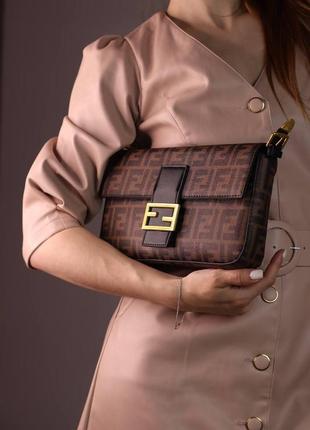 Жіноча сумка fendi brown, жіноча сумка, фенді коричневого кольору2 фото