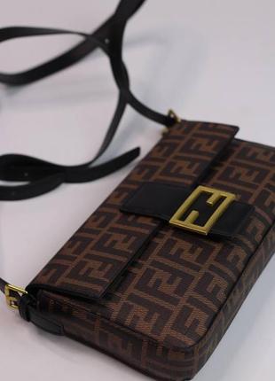 Жіноча сумка fendi brown, жіноча сумка, фенді коричневого кольору5 фото