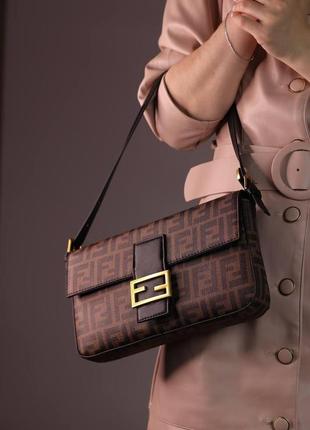 Жіноча сумка fendi brown, жіноча сумка, фенді коричневого кольору