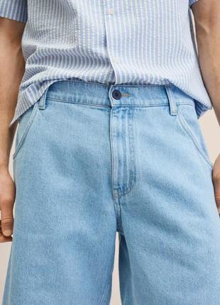 Джинсовые бермуды обычного кроя mango фирменные мужские джинсовые шорты1 фото
