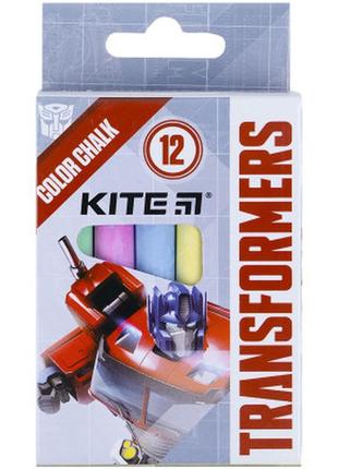 Мел kite цветной jumbo transformers, 12 шт (tf21-075)