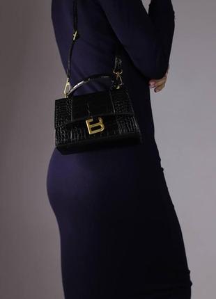 Женская сумка balenciaga hourglass small black, женская сумка, брендовая сумка баленсиага, черного цвета4 фото