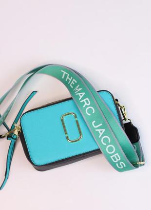 Жіноча сумка marc jacobs logo turquoise/yellow, жіноча сумка, маркabс бірюзового/жовтого кольору