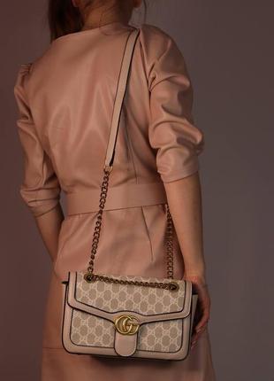 Женская сумка gucci beige, женская сумка, гучи бежевого цвета4 фото