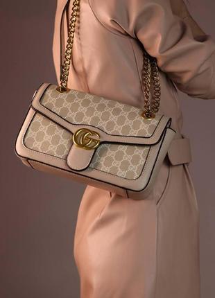 Женская сумка gucci beige, женская сумка, гучи бежевого цвета3 фото