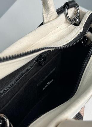 Сумка marc jacobs small tote bag cream/black4 фото