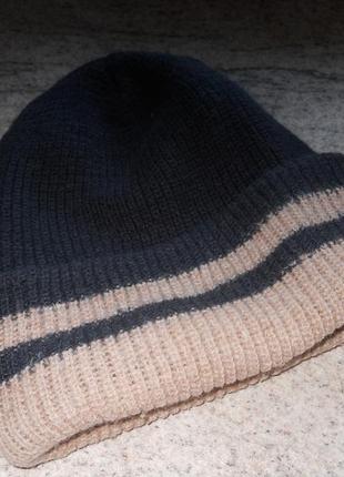 Очень теплая двойная шапка на зиму