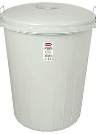 Контейнер для мусора planet household №3 серый 50 л (6834)