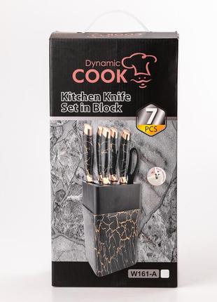 Набір кухонних ножів із неіржавкої сталі 6 предметів із ножицями коричневий4 фото