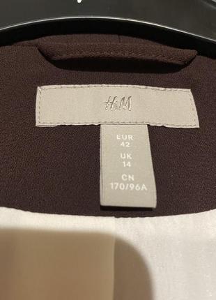 Оверсайз пиджак h&m, базовый жакет блейзер, пиджак прямого кроя, шоколадный жакет6 фото