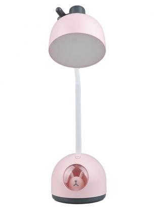 Лампа настільна акумуляторна дитяча 4 вт нічник настільний із сенсорним керуванням lt-a2084 рожевий2 фото