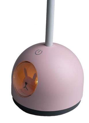 Лампа настільна акумуляторна дитяча 4 вт нічник настільний із сенсорним керуванням lt-a2084 рожевий5 фото
