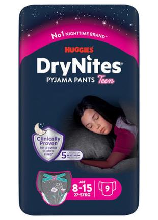 Подгузники huggies drynites для девочек 8-15 лет 9 шт (5029053527604)