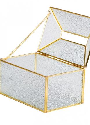 Салфетница золотая кристаллы стекло и метал 19×8×12 см2 фото