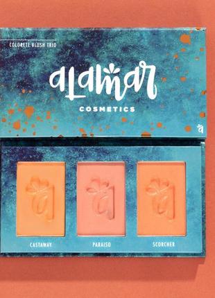 Палетка румян colorete blush trio от alamar, 8 гр