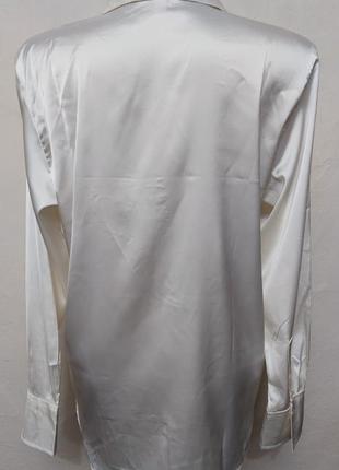 Сатиновая рубашка сорочка ваниль h&m /9821/7 фото