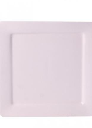 Тарелка подставная квадратная из фарфора 26 см большая белая плоская тарелка