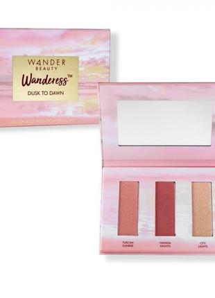 Wander beauty wanderess сутінки to dawn palette шикарна палітра рум'яна/хайлайтер