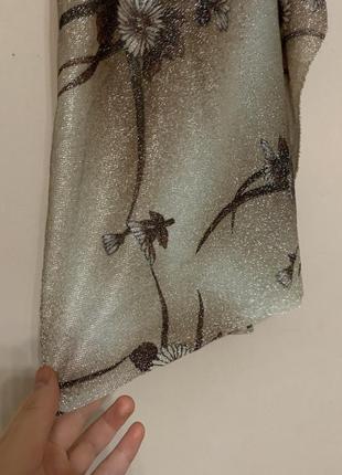 Блестящий шарф цветочный принт , блестящий платок ретро3 фото