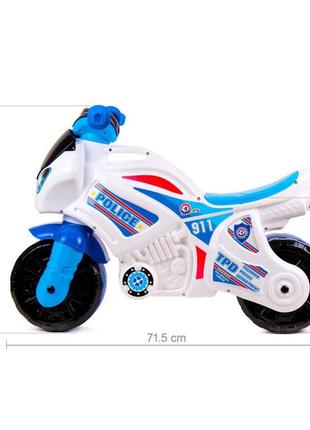 Каталка-біговел "мотоцикл" police технок 5125txk білий4 фото