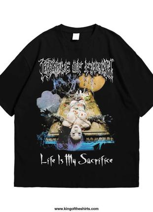 Футболка с принтом cradle of filth - life is my sacrifice m черный