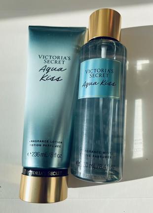 Парфюмированный увлажняющий спрей и лосьон victorias secret aqua kiss.1 фото