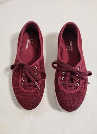 Женские бордовые кеды fred perry5 фото