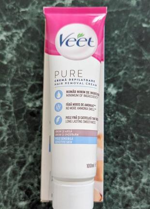 Крем для депіляції veet pure для чутливої шкіри