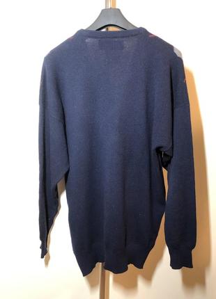 Вінтаж alan paine great britain 54 синій светр з візерунком ромби6 фото