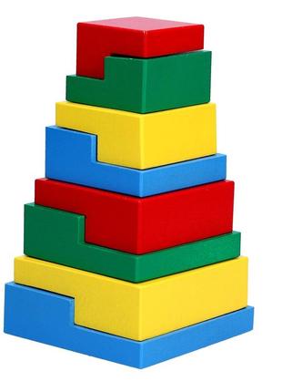 Пірамідка “головоломка” 8 ел., komarovtoys a 3321 фото
