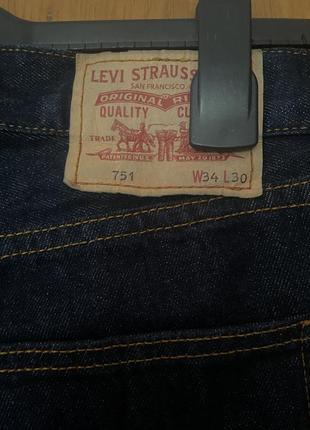 Оригінальні джинси levi’s 751 темно-сині5 фото