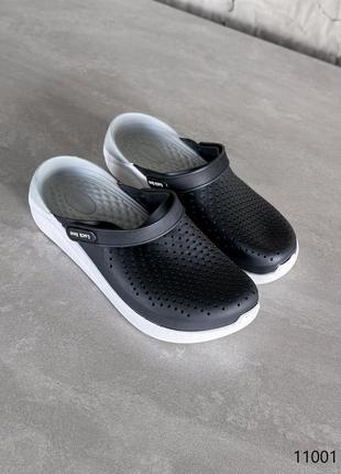 Черные резиновые мужские сабо кроксы