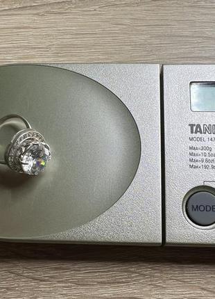 Ажурна срібна каблучка 875 проби з великим каменем7 фото