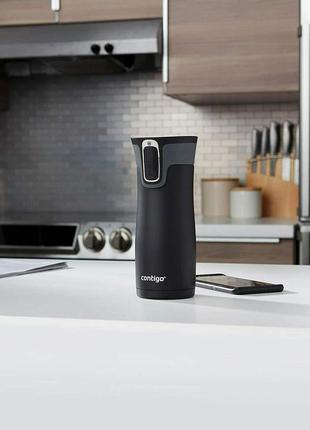 Термокухоль contigo чорний матовий autoseal west loop вест луп matte black travel mug 470 мл