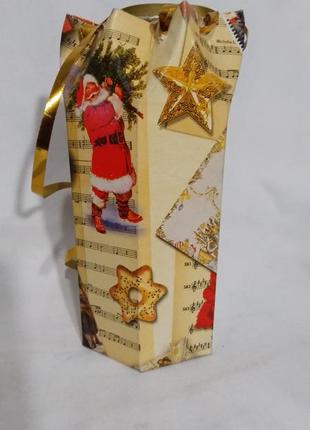 Коробка картонна, новорічна у вигляді мішечка d 13 см. n -910.3 фото